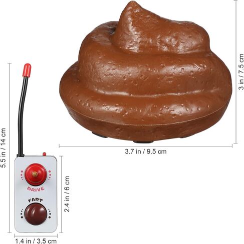 NUOBESTY Poop Car Remote Control Plastic Simulation Stool Toy Shit Poop Car with Spinning and Farting Action for Halloween April Fools Day Party Kids Child Toy in Saudi Arabia