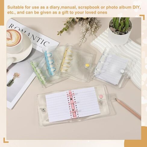 غطاء موثق Uxcell Mini ، 4.3 بوصة PVC Clear Binder Protector 3 RING RING REGILIPE NOTEBOR in Saudi Arabia