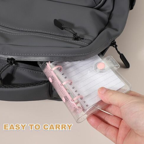 غطاء موثق Uxcell Mini ، 4.3 بوصة PVC Clear Binder Protector 3 RING RING REGILIPE NOTEBOR in Saudi Arabia