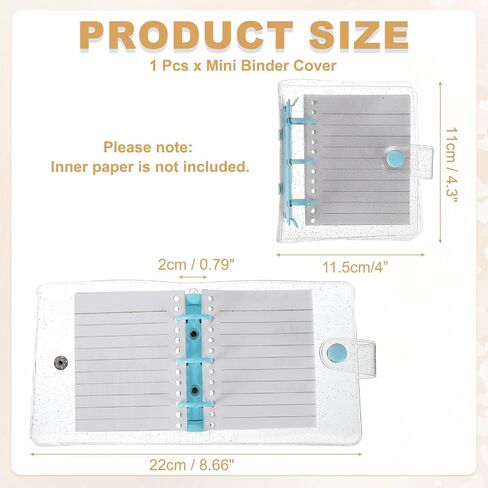 غطاء موثق Uxcell Mini ، 4.3 بوصة PVC Clear Binder Protector 3 RING RING REGILIPE NOTEBOR in Saudi Arabia