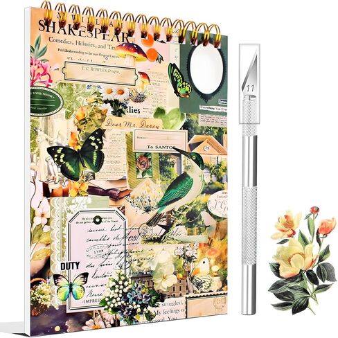 900+ قطع ملصقات عتيقة لـ Scrapbooking ، 50 ورقة كتاب Precut Washi للكتاب القصير ، كتاب الخردة لـ Junk Journal Supplies Diy ، Collage ، Photo Album in Kuwait