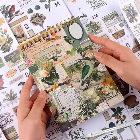 900+ قطع ملصقات عتيقة لـ Scrapbooking ، 50 ورقة كتاب Precut Washi للكتاب القصير ، كتاب الخردة لـ Junk Journal Supplies Diy ، Collage ، Photo Album in Kuwait