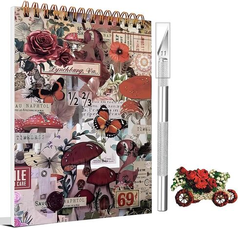 900+ قطع ملصقات عتيقة لـ Scrapbooking ، 50 ورقة كتاب Precut Washi للكتاب القصير ، كتاب الخردة لـ Junk Journal Supplies Diy ، Collage ، Photo Album in Kuwait