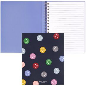 kate spade new york Small Concealed Spiral Notebook, 8.25" x 6.75" Journal Notebook with 112 Lined Pages (Spade Smiley) in Kuwait