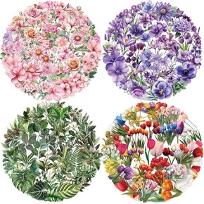 ملصقات زهرة طبيعية لسكان القصاصات ، وتوفيرات سجلات القصاصات الشفافة ذاتية اللصق ، مستلزمات اليومية لبطاقات البالغين لصنع رسائل زجاجة ماء DIY (الأزهار الطبيعية) in Kuwait