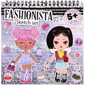 فتيات اللباس اللباس كتاب ملصق ، 26 صفحة كتاب تلوين Guru Guru for Girl ، كتاب رسم للأزياء وكتب الملصقات للأطفال in Kuwait