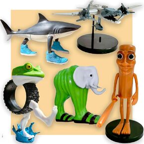 النسخة الخيطية مزيج من لعبة Beanrot Toy Italian Itals 7in tung tung tung sahur تمثال تمساح الفيل من أجل الكعكة العليا هدايا عيد ميلاد ثلاثية الهدايا القابلة للتجميع للجماهير (النمط ب) in Kuwait