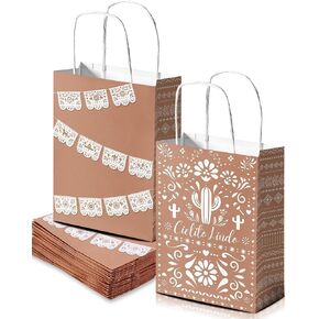 Karaqy Cielito Lindo Party Party Favor - 16pcs أكياس هدايا Mexican Talavera مع ديكورات Papel Picado لعيد ميلاد Cinco de Mayo Fiesta in Kuwait