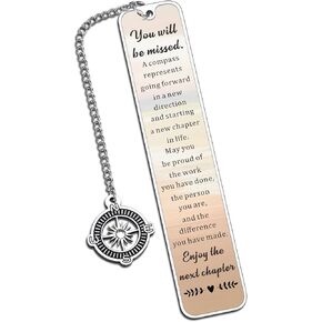 Farewell Gifts for Coworkers, Coworker Leaving Gifts for Women, Employee Appreciation Compass Gift Bulk, Retirement Gift for Woman Men, You Will Be Missed Bookmark for Friends Teacher for Going Away in Kuwait