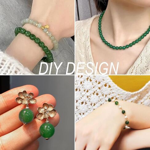 300pcs 6mm Glass Beads, 24 Colors Assorted Glass Beads for Jewelry Making, Green Series Round Spacer Bead Kit for Bracelet Necklace DIY Craft in Kuwait