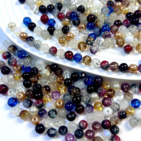 300pcs 6mm Glass Beads, 24 Colors Assorted Glass Beads for Jewelry Making, Green Series Round Spacer Bead Kit for Bracelet Necklace DIY Craft in Kuwait