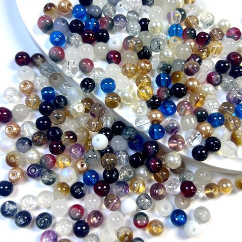 300pcs 6mm Glass Beads, 24 Colors Assorted Glass Beads for Jewelry Making, Green Series Round Spacer Bead Kit for Bracelet Necklace DIY Craft in Kuwait