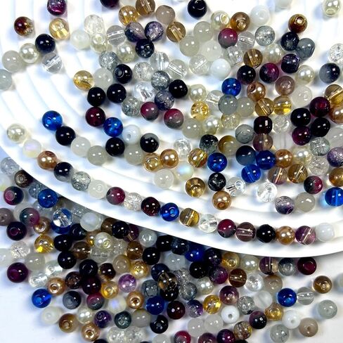 300pcs 6mm Glass Beads, 24 Colors Assorted Glass Beads for Jewelry Making, Green Series Round Spacer Bead Kit for Bracelet Necklace DIY Craft in Kuwait