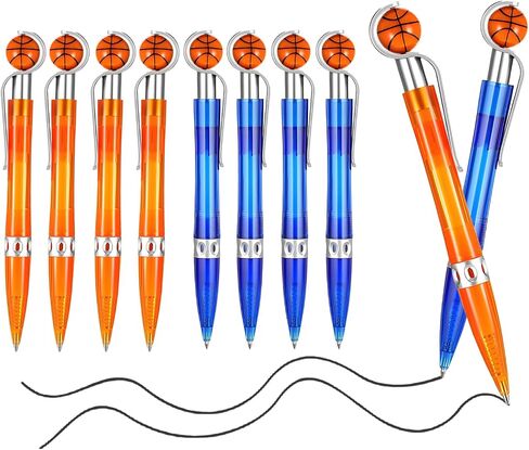 12 Pcs Basketball Pen Sports Ballpoint Pens Basketball Party Favors Sports Souvenirs Black Ink Writing Pen for Office Desk Fun Stationery Supplies. (orange/blue-12) in Saudi Arabia