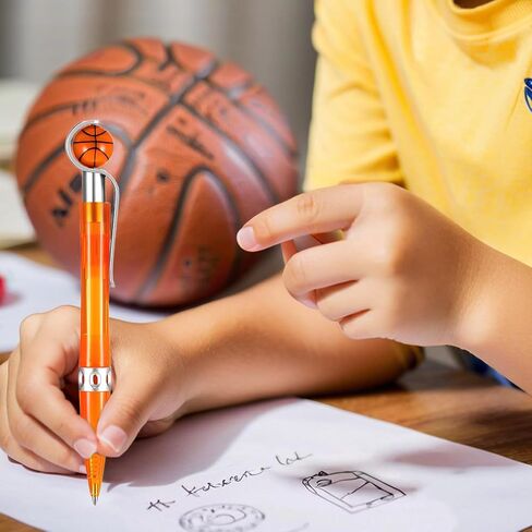 12 Pcs Basketball Pen Sports Ballpoint Pens Basketball Party Favors Sports Souvenirs Black Ink Writing Pen for Office Desk Fun Stationery Supplies. (orange/blue-12) in Saudi Arabia