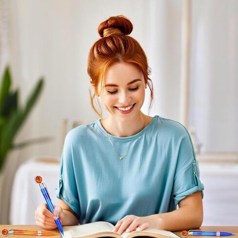 12 Pcs Basketball Pen Sports Ballpoint Pens Basketball Party Favors Sports Souvenirs Black Ink Writing Pen for Office Desk Fun Stationery Supplies. (orange/blue-12) in Saudi Arabia