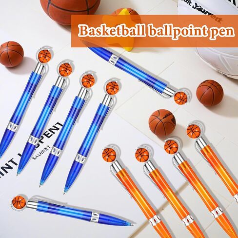12 Pcs Basketball Pen Sports Ballpoint Pens Basketball Party Favors Sports Souvenirs Black Ink Writing Pen for Office Desk Fun Stationery Supplies. (orange/blue-12) in Saudi Arabia