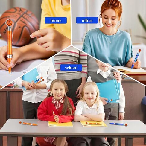 12 Pcs Basketball Pen Sports Ballpoint Pens Basketball Party Favors Sports Souvenirs Black Ink Writing Pen for Office Desk Fun Stationery Supplies. (orange/blue-12) in Saudi Arabia