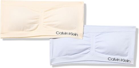 Calvin Klein Girl's Seamless Bandeau with Cookie 2 Pack, Crystal Pink/Almond, Small in Saudi Arabia