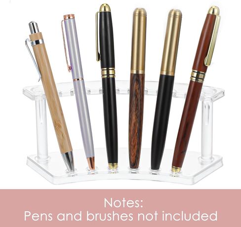 2 Pcs Pen Display Stand 6 Slot Pen Stand Transparent Pen Display Stands for Vendor Events Eyebrow Pens Stands Makeup Brush Rack Organizer Suitable for School, Office, Store, Household Supplies in Saudi Arabia
