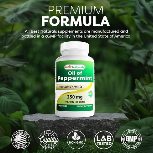 Best Naturals Peppermint Oil 250 mg 120 Capsules (120 Count (Pack of 3)) in Saudi Arabia