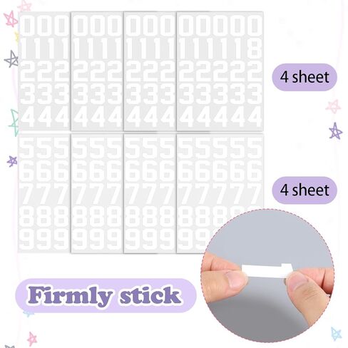 8 Sheets Sports Helmet Number Stickers, 1.3 Inch Self Adhesive Vinyl Football Baseball Helmet Stickers Hockey Number Decals Accessories for Helmets, Softball, Hockey, Lacrosse Batting in Saudi Arabia