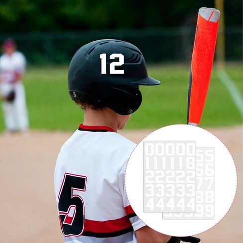 8 Sheets Sports Helmet Number Stickers, 1.3 Inch Self Adhesive Vinyl Football Baseball Helmet Stickers Hockey Number Decals Accessories for Helmets, Softball, Hockey, Lacrosse Batting in Saudi Arabia
