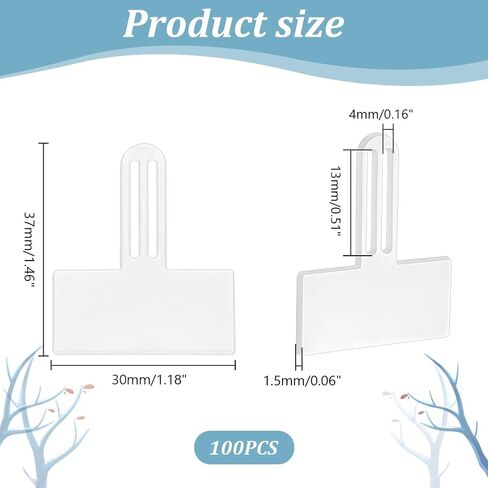 AHANDMAKER 100 Pcs Clear Plastic Price Tag Holders for The Frame of Glasses, Mini Rectangle Label Holders, Hanging Card Protector Sleeve, Suitable for Spectacle Frames Glasses Frame Eyeglass Frames in Saudi Arabia