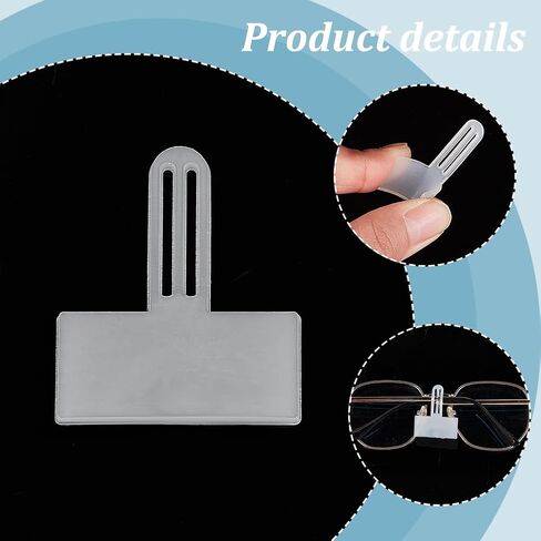AHANDMAKER 100 Pcs Clear Plastic Price Tag Holders for The Frame of Glasses, Mini Rectangle Label Holders, Hanging Card Protector Sleeve, Suitable for Spectacle Frames Glasses Frame Eyeglass Frames in Saudi Arabia