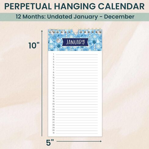 bloom daily planners Perpetual Hanging Flip Calendar - 5" x 10" - Monthly Wall To Do List Organizer Notepad for Important Dates, Birthdays, Anniversaries - Seasonal Florals in Saudi Arabia