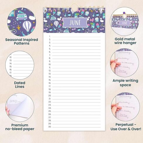 bloom daily planners Perpetual Hanging Flip Calendar - 5" x 10" - Monthly Wall To Do List Organizer Notepad for Important Dates, Birthdays, Anniversaries - Seasonal Florals in Saudi Arabia
