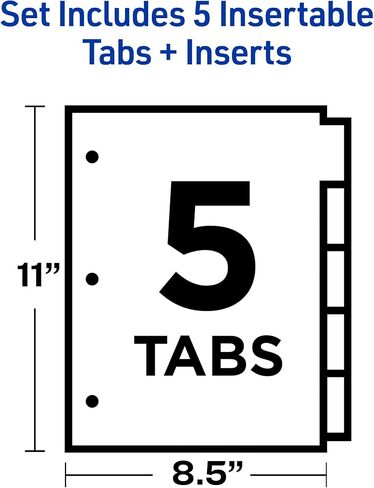 Avery Big Tab Insertable Dividers, 5-Tab Set (11109) in Saudi Arabia