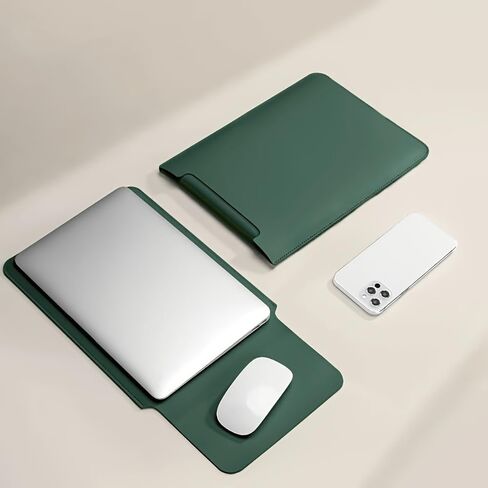 Laptop Sleeve for MacBook Air 13 Inch - Waterproof Pu Leather Laptop Case for A2337 MacBook Air Case, Lightweight and Scratch-Resistant with Soft Inner Layer (Green, 12/13inch) in Saudi Arabia