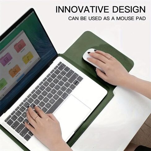 Laptop Sleeve for MacBook Air 13 Inch - Waterproof Pu Leather Laptop Case for A2337 MacBook Air Case, Lightweight and Scratch-Resistant with Soft Inner Layer (Green, 12/13inch) in Saudi Arabia