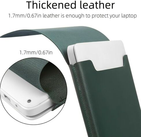 Laptop Sleeve for MacBook Air 13 Inch - Waterproof Pu Leather Laptop Case for A2337 MacBook Air Case, Lightweight and Scratch-Resistant with Soft Inner Layer (Green, 12/13inch) in Saudi Arabia