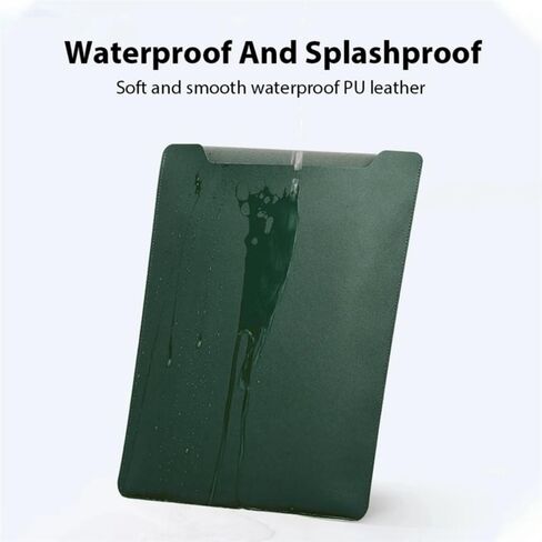 Laptop Sleeve for MacBook Air 13 Inch - Waterproof Pu Leather Laptop Case for A2337 MacBook Air Case, Lightweight and Scratch-Resistant with Soft Inner Layer (Green, 12/13inch) in Saudi Arabia