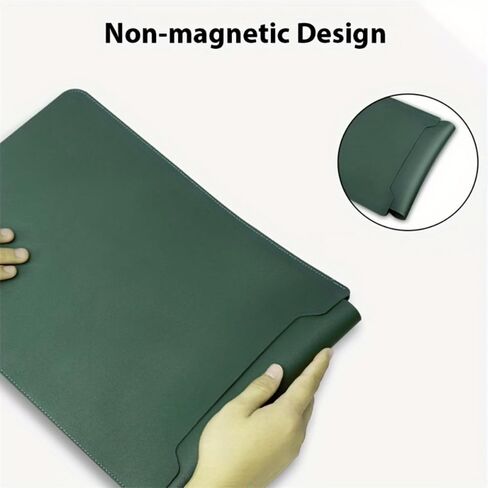 Laptop Sleeve for MacBook Air 13 Inch - Waterproof Pu Leather Laptop Case for A2337 MacBook Air Case, Lightweight and Scratch-Resistant with Soft Inner Layer (Green, 12/13inch) in Saudi Arabia
