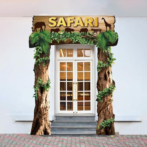حيوانات الغابة زخارف حفلة عيد ميلاد الحفلة سفاري الشرفة الشرفة لافتة خلفية Safari Safari Safari Safari in Kuwait