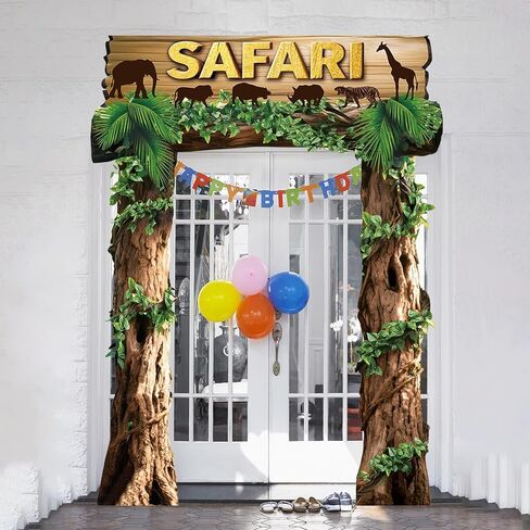 حيوانات الغابة زخارف حفلة عيد ميلاد الحفلة سفاري الشرفة الشرفة لافتة خلفية Safari Safari Safari Safari in Kuwait