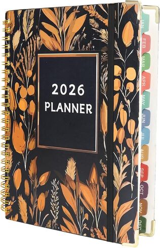2026 Planner ، A5 (6.3 "× 8.5") Planner 2026 Jan-Dec ، شهرية/أسبوعية/يومية مع جهات الاتصال والأعياد ، والغطاء الصلب ، والمنظم للمدرسة واللوازم التجارية (LEAF) in Saudi Arabia