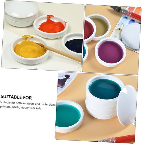 Uonlytech Porcelain Watercolor Palette Layers Ceramic Ink Saucer Paint Trays for Artists Students in Saudi Arabia