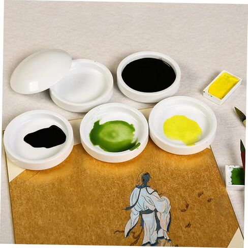 Uonlytech Porcelain Watercolor Palette Layers Ceramic Ink Saucer Paint Trays for Artists Students in Saudi Arabia