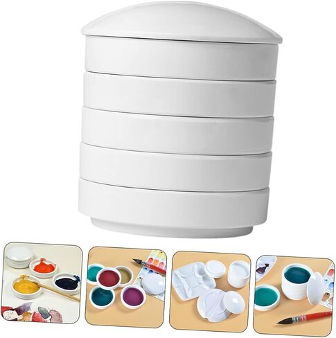 Uonlytech Porcelain Watercolor Palette Layers Ceramic Ink Saucer Paint Trays for Artists Students in Saudi Arabia