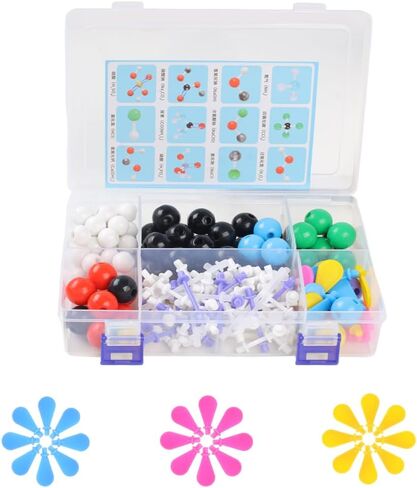 207PCS CHELISTY MODERY MODEL MODEL ، 79 ذرات 18 مدارات سحابة إلكترونية 110 روابط ، جزيء الكيمياء العضوية المحددة للمدارس المتوسطة والثانوية والكلية التعليمية ، هيكل التعلم وردود الفعل in Kuwait