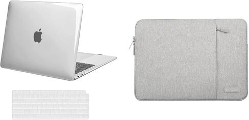 MOSISO Plastic Hard Shell Case & Sleeve Bag Compatible with MacBook Air 13 inch 2020 2019 2018 Release A2337 M1 & A2179 & A1932 in Saudi Arabia