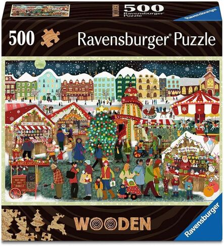 Ravensburger Christmas Market Charm - 500 قطعة Jigsaw Puzzle | الأكشاك الاحتفالية والأضواء المتلألئة | مغامرة عطلة مريحة in Saudi Arabia