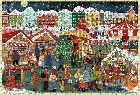 Ravensburger Christmas Market Charm - 500 قطعة Jigsaw Puzzle | الأكشاك الاحتفالية والأضواء المتلألئة | مغامرة عطلة مريحة in Saudi Arabia