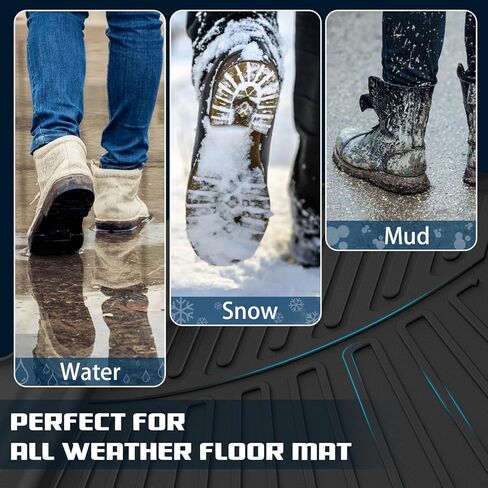 سجادات أرضية لسيارة Honda Pilot 2023 2024 بطانات أرضية مطاطية TPE للحماية من جميع الأحوال الجوية لملحقات Honda Pilot 2023 2024، عديمة الرائحة مضادة للانزلاق، الصف الأول والثاني والثالث، أسود in Kuwait