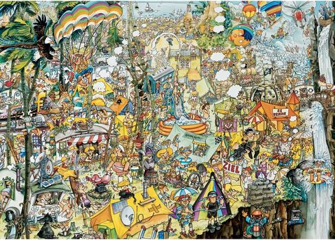 Bits and Pieces – 3000 Piece Jigsaw Puzzle for Adults – Crazy BBQ - Festival Scene Jigsaw Puzzle by Artist Gerold Como, Completed Puzzle Size: 32-1/4" x 45-1/4" in Saudi Arabia