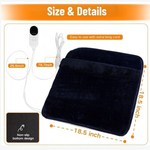 Electric Heated Foot Warmers for Men and Women Foot Heating Pad Electric with Fast Heating Technology Heating Pad Feet Warmer with 3 Temperature Setting (Gray)… in Kuwait